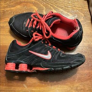 Nike Shox Shoes Black Pink Coral Womens Size 7